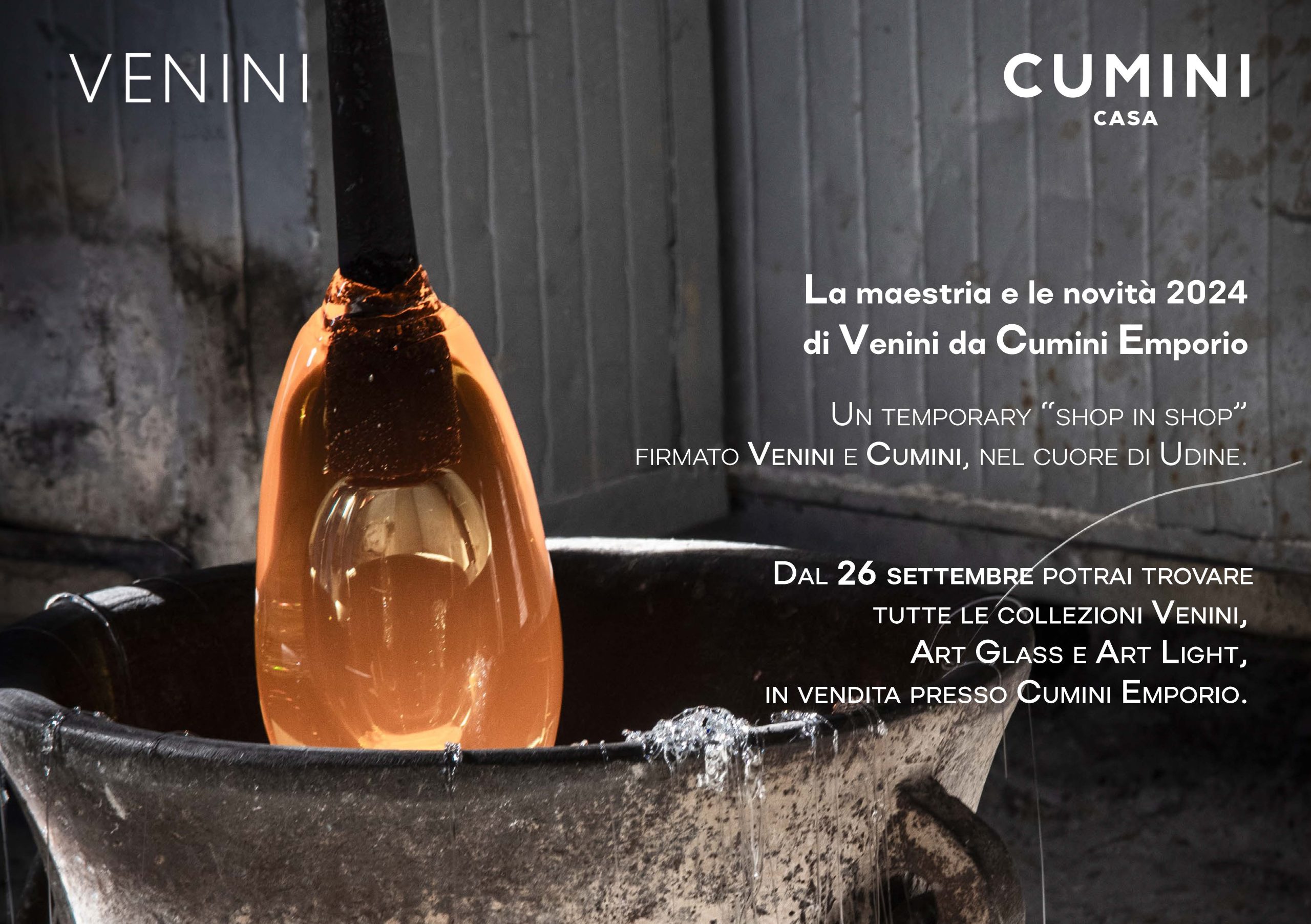 Tutta la maestria di Venini nello Shop-in-Shop Cumini